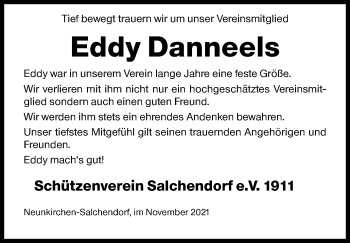 Traueranzeige von Eddy Danneels von Siegener Zeitung