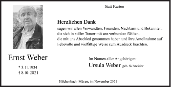 Traueranzeige von Ernst Weber von Siegener Zeitung