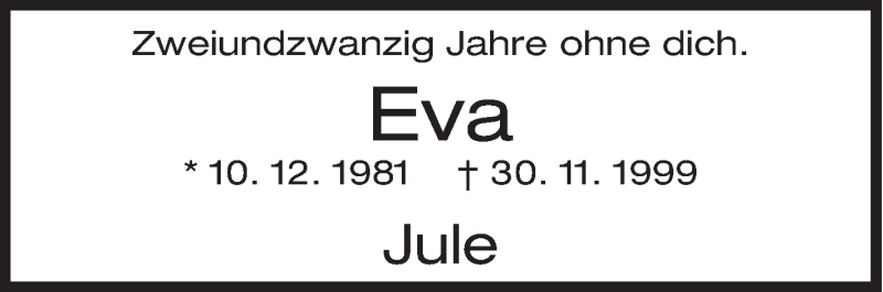  Traueranzeige für Eva  vom 30.11.2021 aus Siegener Zeitung