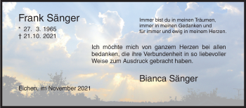 Traueranzeige von Frank Sänger von Siegener Zeitung