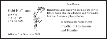 Traueranzeige von Gabi Hoffmann von Siegener Zeitung