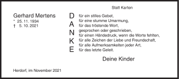Traueranzeige von Gerhard Mertens von Siegener Zeitung