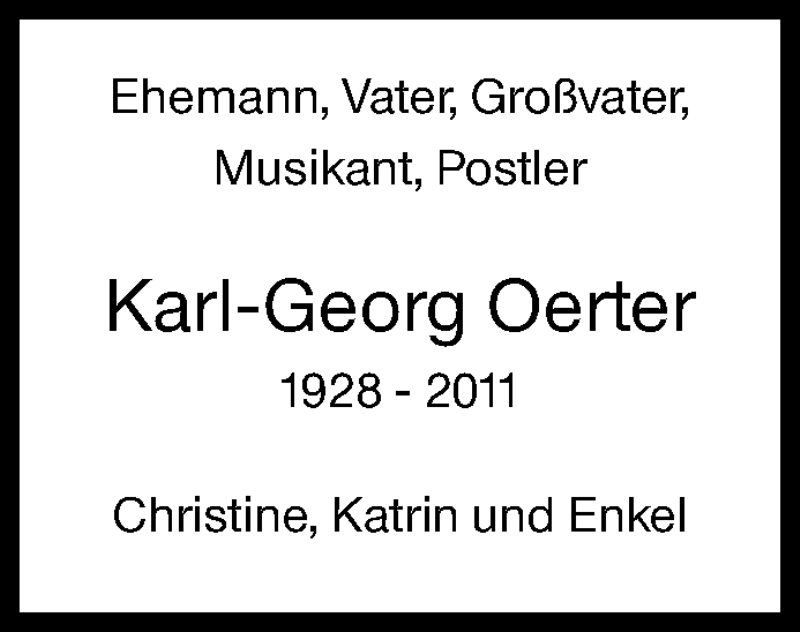  Traueranzeige für Karl-Georg Oerter vom 22.11.2021 aus Siegener Zeitung