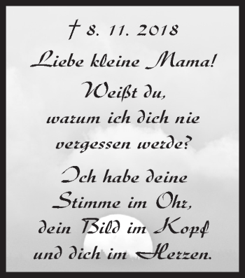 Traueranzeige von Mama  von Siegener Zeitung