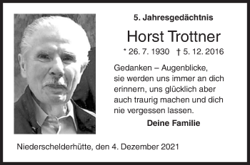 Traueranzeige von Horst Trottner von Siegener Zeitung