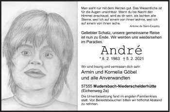 Traueranzeige von Andre Göbel von Siegener Zeitung