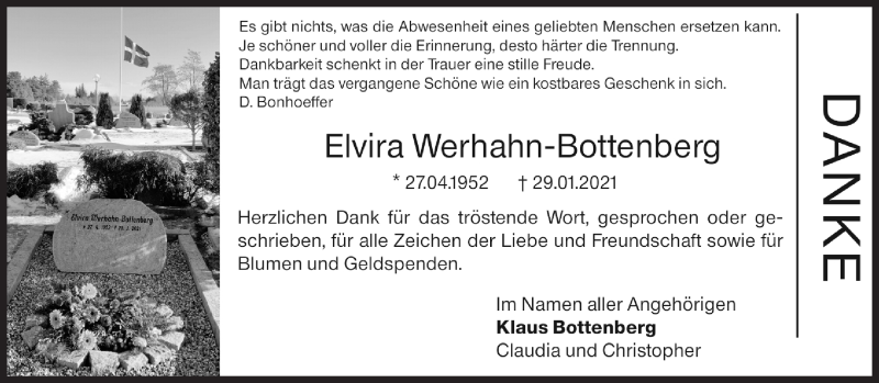  Traueranzeige für Elvira Werhahn-Bottenberg vom 13.02.2021 aus Siegener Zeitung