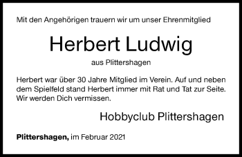 Traueranzeige von Herbert Ludwig von Siegener Zeitung