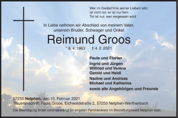Traueranzeige von Reimund Groos von Siegener Zeitung