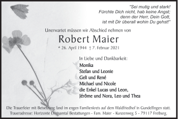Traueranzeige von Robert Maier von Siegener Zeitung