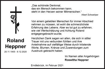 Traueranzeige von Roland Heppner von Siegener Zeitung