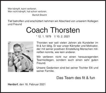 Traueranzeige von Thorsten Weidner von Siegener Zeitung