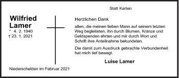 Traueranzeige von Wilfried Lamer von Siegener Zeitung