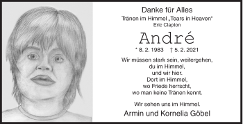 Traueranzeige von Andre Göbel von Siegener Zeitung