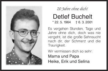 Traueranzeige von Detlef Buchelt von Siegener Zeitung