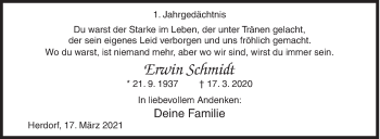 Traueranzeige von Erwin Schmidt von Siegener Zeitung