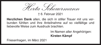 Traueranzeige von Herta Scheuermann von Siegener Zeitung