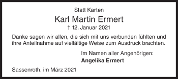 Traueranzeige von Karl Martin Ermert von Siegener Zeitung