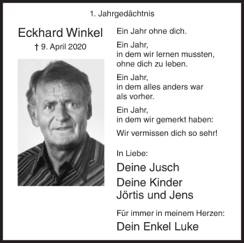 Traueranzeige von Eckhard Winkel von Siegener Zeitung