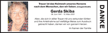 Traueranzeige von Gerda Skiba von Siegener Zeitung