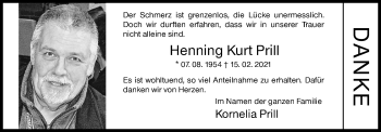 Traueranzeige von Henning Kurt Prill von Siegener Zeitung