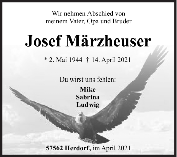 Traueranzeige von Josef Märzheuser von Siegener Zeitung