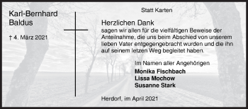 Traueranzeige von Karl-Bernhard Baldus von Siegener Zeitung