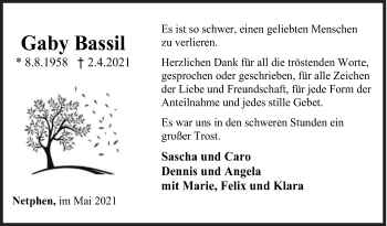 Traueranzeige von Gaby Bassil von Siegener Zeitung