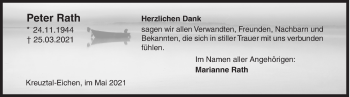 Traueranzeige von Peter Rath von Siegener Zeitung