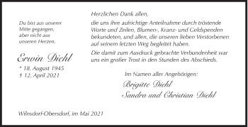 Traueranzeige von Erwin Diehl von Siegener Zeitung