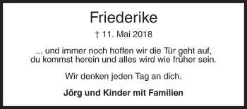 Traueranzeige von Friederike Hartmann von Siegener Zeitung