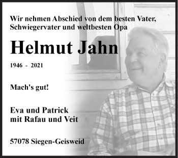 Traueranzeige von Helmut Jahn von Siegener Zeitung