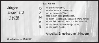 Traueranzeige von Jürgen Engelhard von Siegener Zeitung