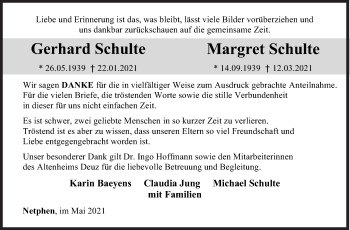 Traueranzeige von Margret Schulte von Siegener Zeitung