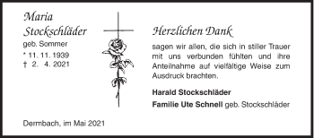 Traueranzeige von Maria Stockschläder von Siegener Zeitung