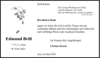 Traueranzeige von Edmund Brill von Siegener Zeitung