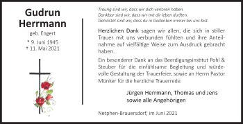 Traueranzeige von Gudrun Herrmann von Siegener Zeitung