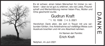 Traueranzeige von Gudrun Kraft von Siegener Zeitung