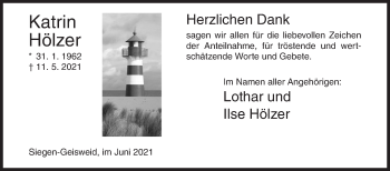 Traueranzeige von Katrin Hölzer von Siegener Zeitung