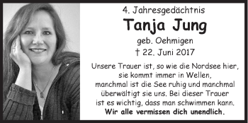 Traueranzeige von Tanja Jung von Siegener Zeitung