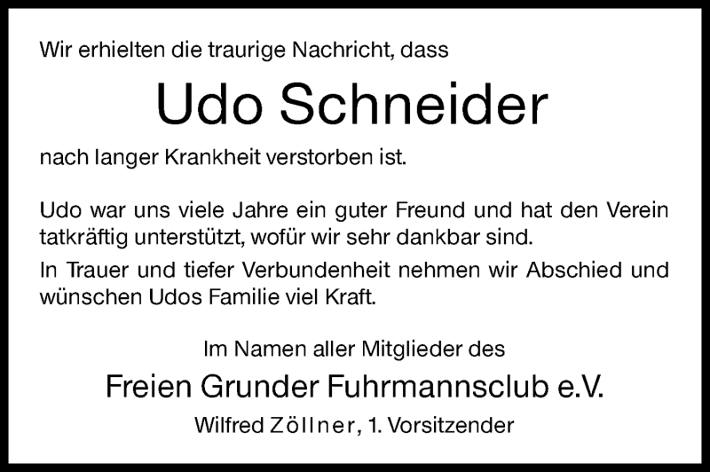  Traueranzeige für Udo Schneider vom 10.06.2021 aus Siegener Zeitung