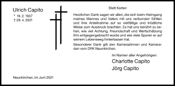 Traueranzeige von Ulrich Capito von Siegener Zeitung