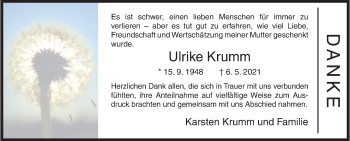 Traueranzeige von Ulrike Krumm von Siegener Zeitung