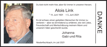 Traueranzeige von Alois Link von Siegener Zeitung