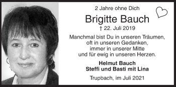 Traueranzeige von Brigitte Bauch von Siegener Zeitung