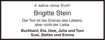 Traueranzeige von Brigitte Stein von Siegener Zeitung