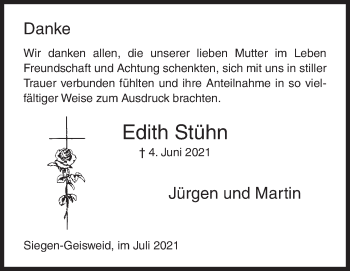 Traueranzeige von Edith Stühn von Siegener Zeitung
