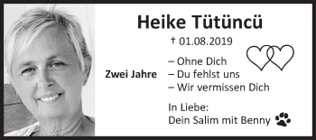 Traueranzeige von Heike Tütüncü von Siegener Zeitung