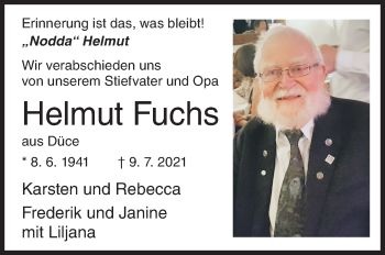 Traueranzeige von Helmut Fuchs von Siegener Zeitung