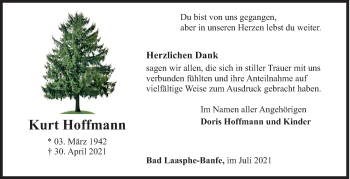 Traueranzeige von Kurt Hoffmann von Siegener Zeitung